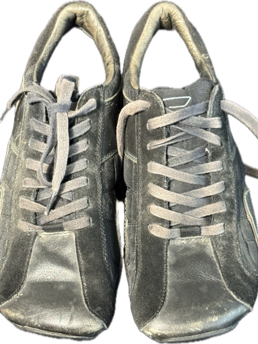 Diesel Men's Black Suede & Leather Low-Top Sneakers